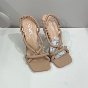 Liliana Tan Women's heeled sling back  Sandals